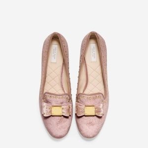 Cole Haan Tall Bow Stuf Lofer Nude Velvet